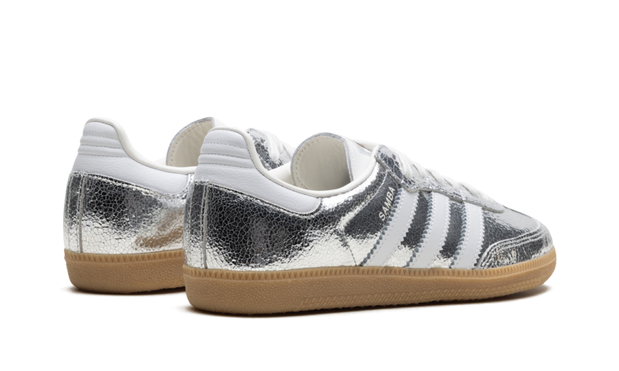 Adidas Samba OG Silver Metallic Cracked Leather